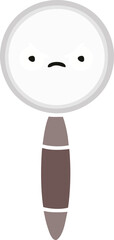 flat color retro cartoon magnifying glass