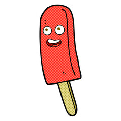 comic book style cartoon ice lolly