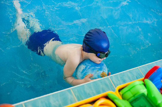 The boy in the pool