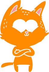 flat color style cartoon cat