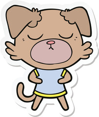 sticker of a cute cartoon dog