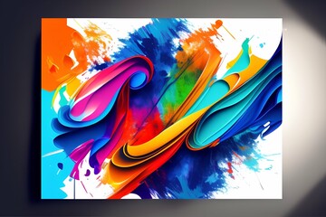 Abstract creative color art painting. poster, banner, card, website, print, wallpaper, highly detailed - generative ai