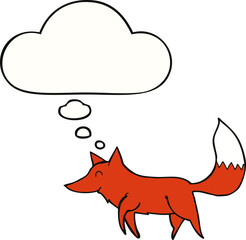 cartoon wolf and thought bubble