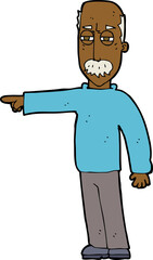 cartoon old man gesturing Get Out!
