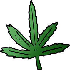 cartoon doodle marijuana leaf