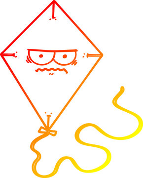 recommend clip art: warm gradient line drawing cartoon angry kite
