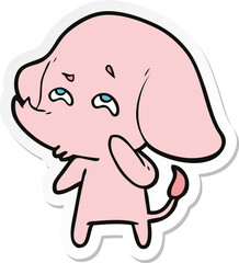 sticker of a cartoon elephant remembering