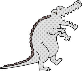 quirky comic book style cartoon crocodile