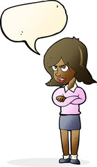 cartoon angry woman with speech bubble