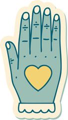 tattoo style sticker of a hand