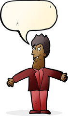 Fototapeta premium cartoon vampire man with speech bubble