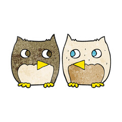 cute textured cartoon owls