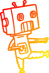 warm gradient line drawing cartoon robot