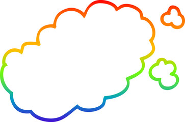 rainbow gradient line drawing cartoon puff of smoke