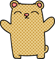 quirky comic book style cartoon bear