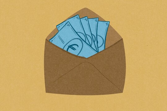 Lots of euros in an envelope