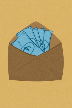 Lots of euros in an envelope