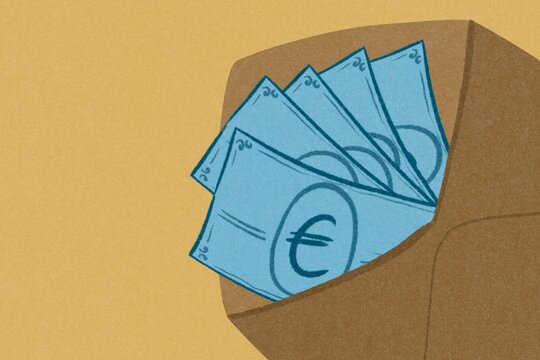Lots of euros in an envelope