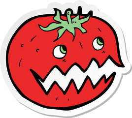 sticker of a cartoon tomato