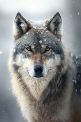 Obraz premium snow mountain wolf, portrait, ai art 
