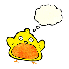 cartoon bird with thought bubble