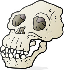 cartoon ancient skull