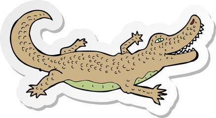 sticker of a cartoon crocodile