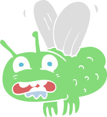 flat color illustration of a cartoon fly