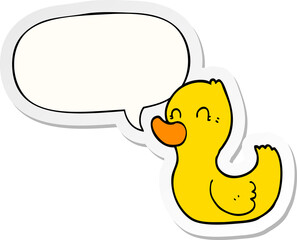 cartoon duck and speech bubble sticker