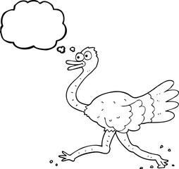 thought bubble cartoon ostrich
