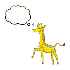 thought bubble textured cartoon giraffe