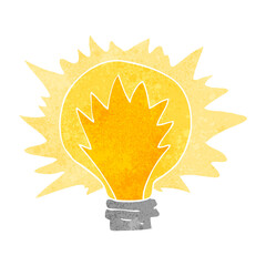 retro cartoon light bulb
