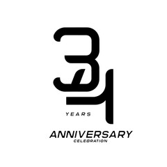 34 years anniversary celebration logotype