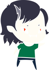 flat color style cartoon friendly vampire girl