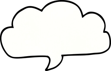 cartoon doodle cloud speech bubble
