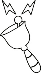 line drawing cartoon ringing hand bell