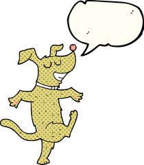 comic book speech bubble cartoon dancing dog