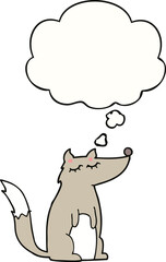 cartoon wolf and thought bubble