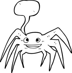 speech bubble cartoon happy spider
