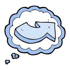 thought bubble cartoon pointing arrow
