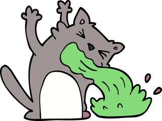 cartoon doodle of an ill cat