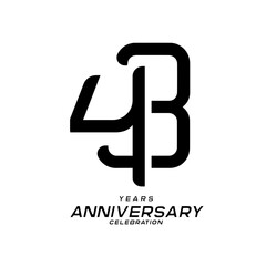 43 years anniversary celebration logotype