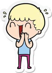 Obraz premium sticker of a laughing cartoon man