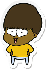 Obraz premium sticker of a cartoon happy boy