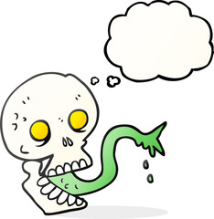 thought bubble cartoon spooky halloween skull