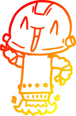 warm gradient line drawing cartoon robot