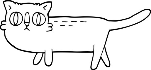 line drawing cartoon funny cat