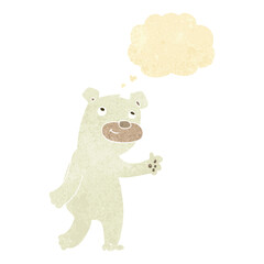 Obraz na płótnie Canvas cute cartoon polar bear with thought bubble