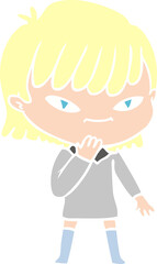 flat color style cartoon woman