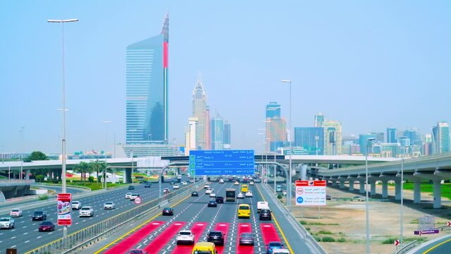 Sheikh Zayed road traffic, Dubai, UAE